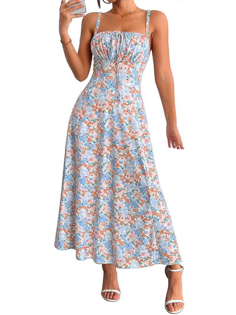 YATHON Sun Dresses for Women 2026 Vacation Aline Sleeveless Floral Print Beach Dress for Women Maxi (YT552-Pink B Floral 01,M) - Image 1