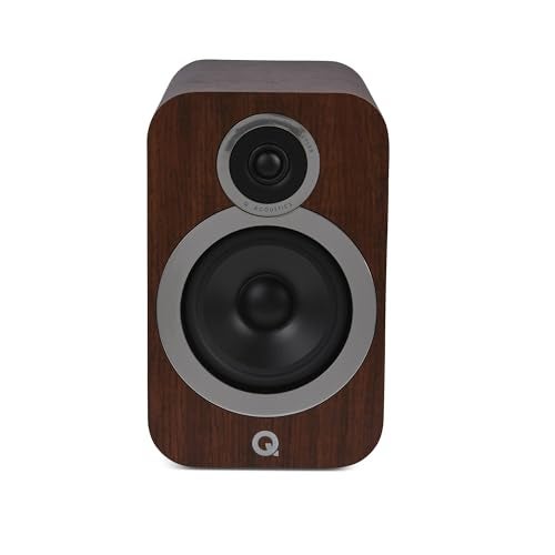 Q Acoustics 3030i Bookshelf Speakers Walnut (Pair) – HiFi Stereo Standmount Speakers with 165mm Mid/Bass Driver, Deep Bass & Clear Sound, Compact Home Audio, Magnetic Grilles, Chrome Finish - Image 3