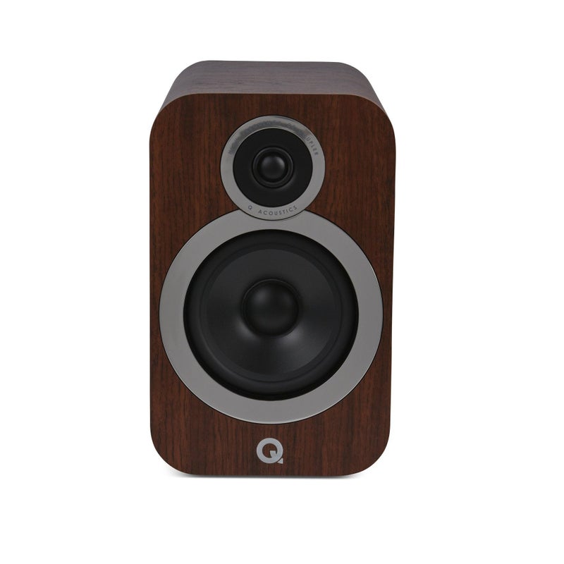 Q Acoustics 3030i Bookshelf Speakers Walnut (Pair) – HiFi Stereo Standmount Speakers with 165mm Mid/Bass Driver, Deep Bass & Clear Sound, Compact Home Audio, Magnetic Grilles, Chrome Finish - Image 5