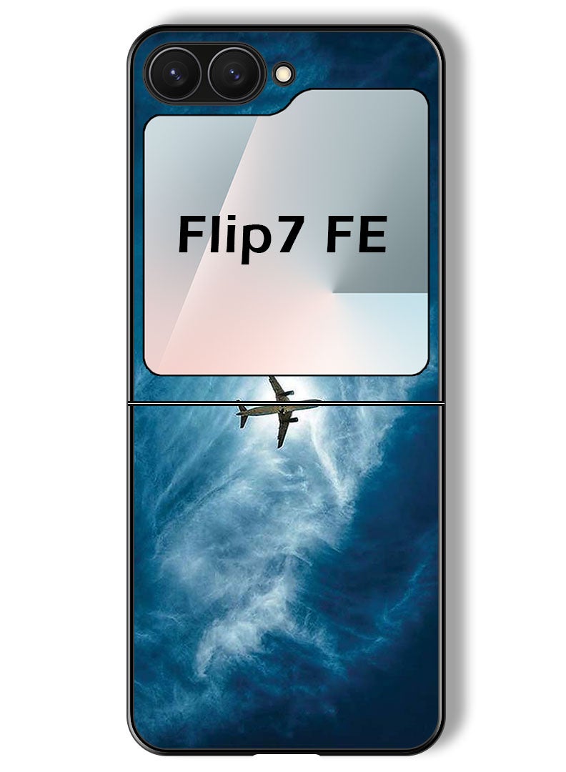 Theodor Case Compatible with Samsung Galaxy Z Flip 7 FE 6.7 Inch Protection Shockproof Bumper Cover Plane In The Sky - Image 1