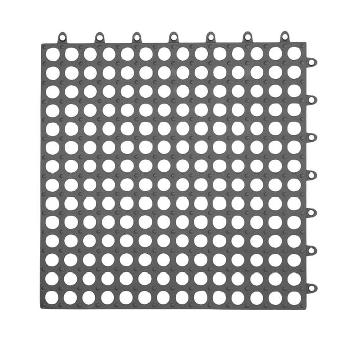 INTERLOCKING RUBBER FLOOR TILES MATS BATHROOM TILE WITH DRAIN HOLES MASSAGE SOFT CUSHION FLOORING TILES FOR POOL SHOWER BATHROOM DECK PATIO GARAGE 6