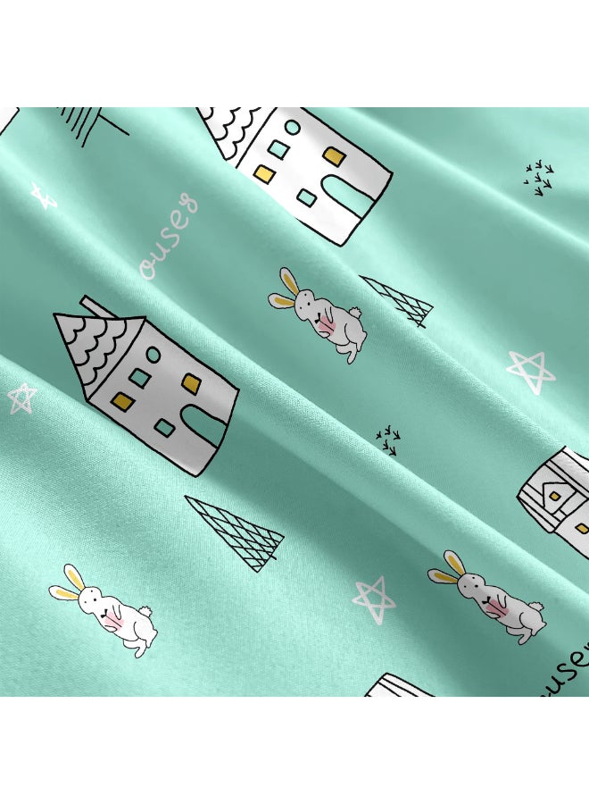 Noon East 6Pcs Duvet Set | Soft Microfiber Material | Multiple Color | 1 Duvet Cover 160 X 220 Cm, 1 Fitted Sheet 120 X 200 Cm With 30 Cm Deep Pocket, 4 Pillow Cases 50 X 75 Cm | Suitable For Single Size Mattress - Image 3