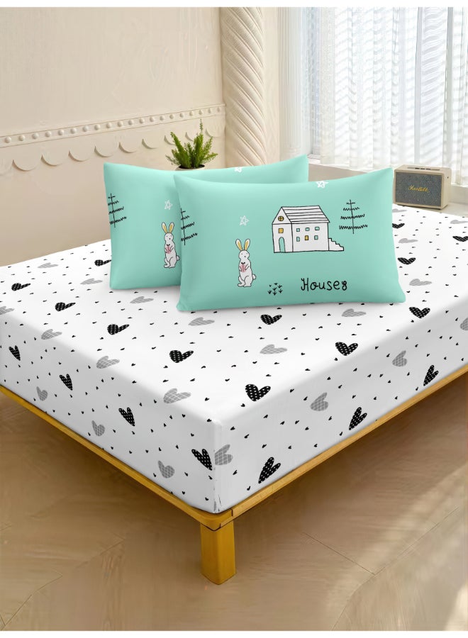 Noon East 6Pcs Duvet Set | Soft Microfiber Material | Multiple Color | 1 Duvet Cover 160 X 220 Cm, 1 Fitted Sheet 120 X 200 Cm With 30 Cm Deep Pocket, 4 Pillow Cases 50 X 75 Cm | Suitable For Single Size Mattress - Image 4
