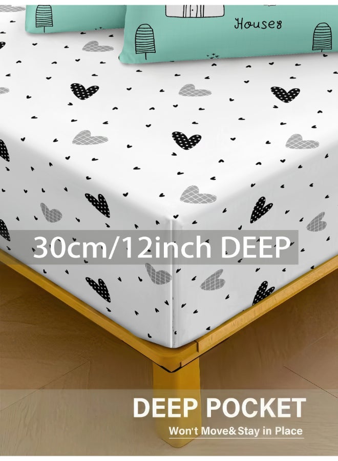 Noon East 6Pcs Duvet Set | Soft Microfiber Material | Multiple Color | 1 Duvet Cover 160 X 220 Cm, 1 Fitted Sheet 120 X 200 Cm With 30 Cm Deep Pocket, 4 Pillow Cases 50 X 75 Cm | Suitable For Single Size Mattress - Image 5