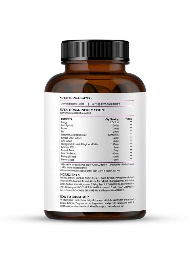 Nirvasa Biotin Tablets for Men & Women | Natural Supplement to Promote Healthier & Shinier Hair Growth, Stronger Nails, Glowing Skin & Immense Strength | 60 Veg Tablets | Pack of 1 (Pack of 1) - Image 3