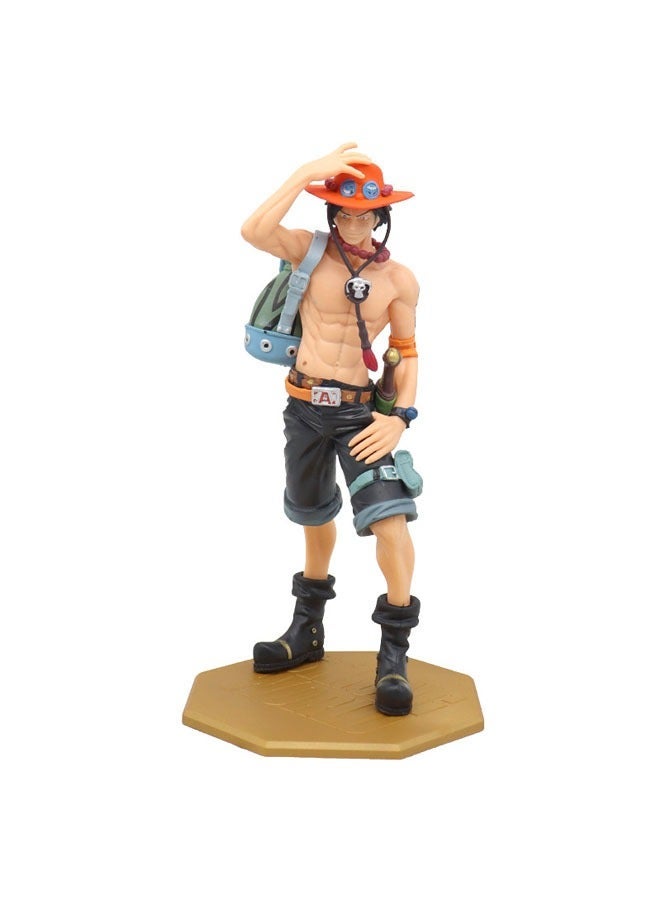 One Piece figure 10th Anniversary Fire Fist Ace Hand Office Boy Desktop Chassis Ornament Anime Cartoon Peripheral Model  - Image 1