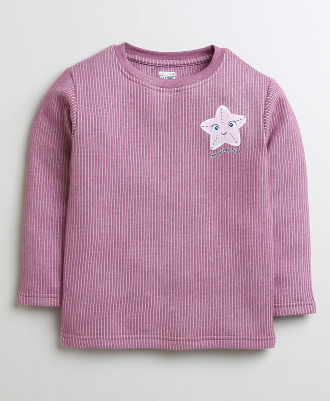 BUMZEE Sky Blue & Mauve Girls Full Sleeves Cotton Thermal T-Shirts Pack of 2 Age - 5-6 Years (Peb9625I-sbl.muv) - Image 2