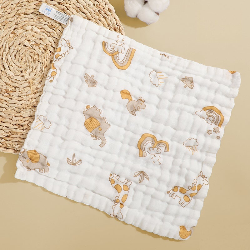 Soft Cotton Baby Drool Bib Gauze Towel Pillow Rainbow elephant 