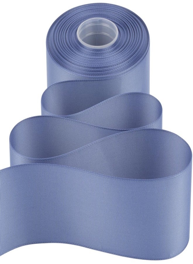 Ribbonitlux شريط غروغرين من ريبونيتلوكس، 2 بوصة × 25 ياردة - شريط بوليستر فاخر للأعمال اليدوية، مثالي لصنع ربطات الشعر، وتغليف الهدايا، وحفلات الزفاف، والأعمال اليدوية - لون أزرق دخاني سادة (#363) - لفة واحدة - Image 3