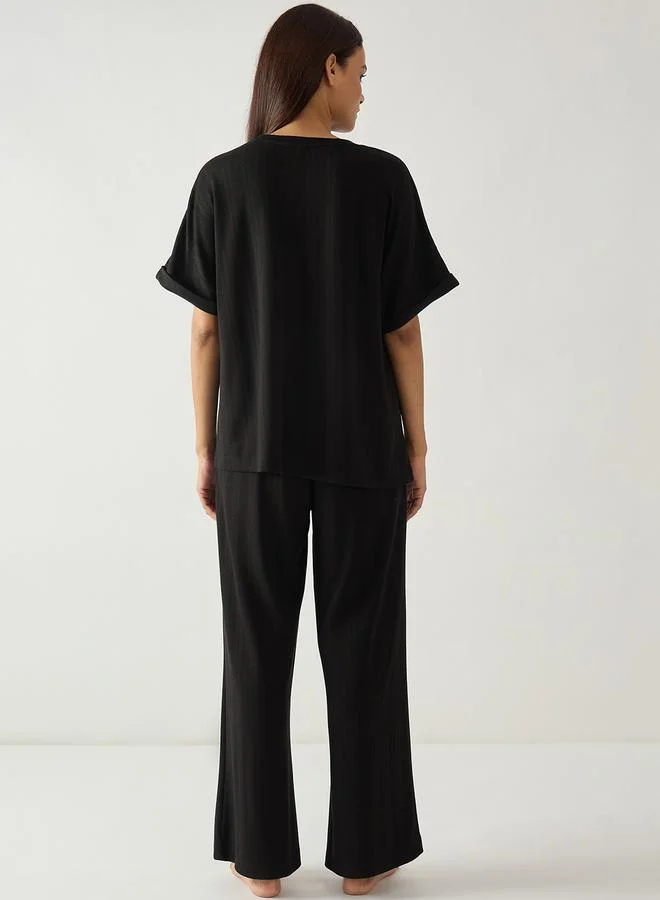 Femmella Women Relaxed Fit Top and Pants Lounge Set