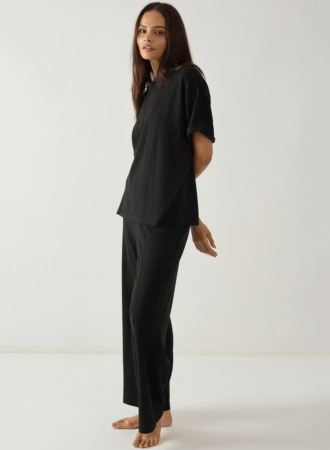 Femmella Women Relaxed Fit Top and Pants Lounge Set