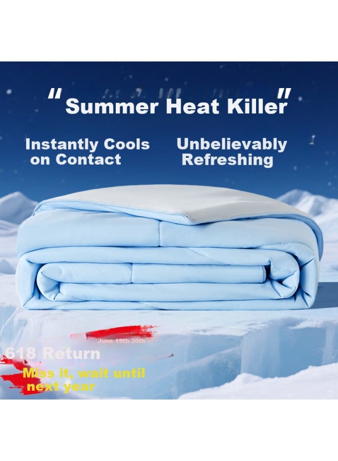 Silayi Summer Cooling Quilt, Air Conditioning Blanket, Cool Thin Quilt, Single Summer Season, Double Ice Silk Quilt, Machine Washable, Bare Sleeping, Children - Image 1