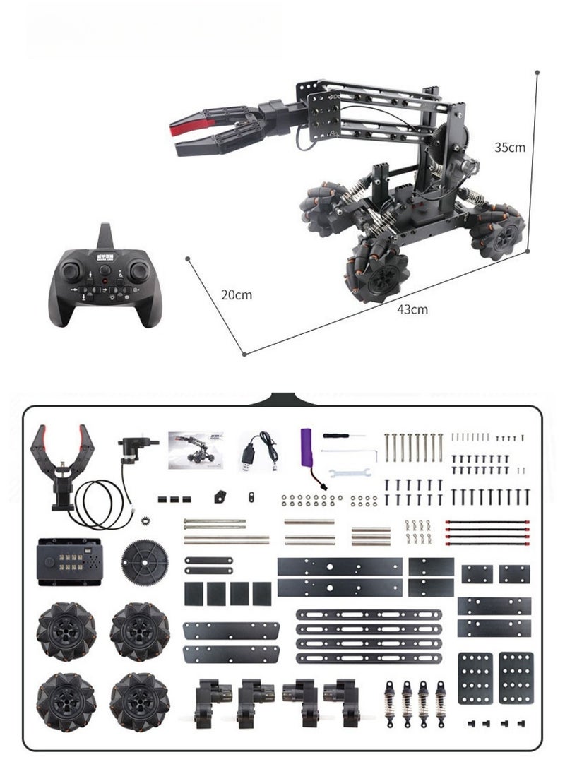 🚀 STEM Programmable Remote Control Robot Car – 4WD Mecanum Wheels, Alloy Build, DIY Kit for Kids’ Tech Learning
