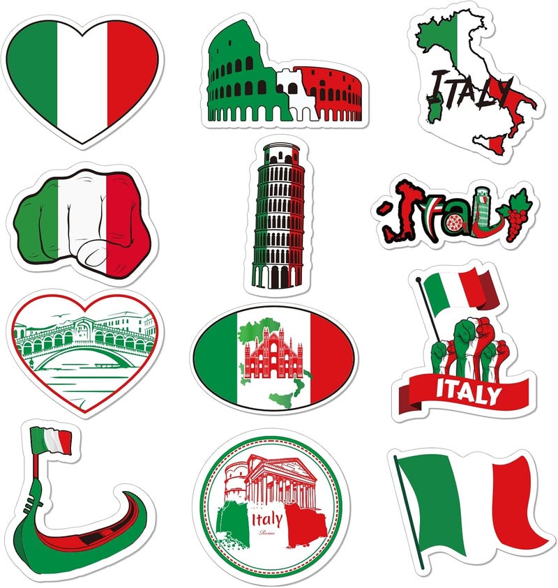 Epakh مجموعة زينة إيطالية مقطوعة 24 قطعة لاحتفالات إيطاليا الدولية العالمية - Image 1