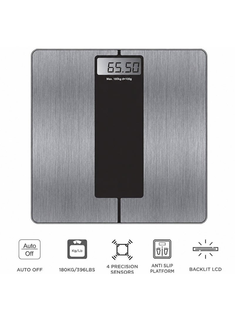 Digital Personal Weighing Scale - 180 kg / 396 lb Capacity, Tempered Safety Glass, Backlit LCD, Auto On/Off, 300×300 mm Plate - Image 2