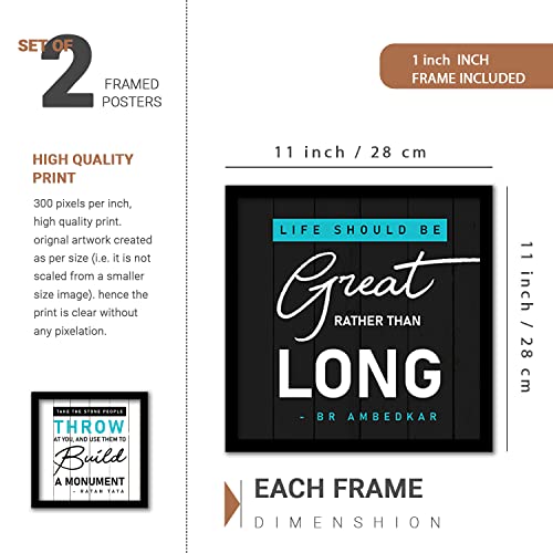 kotart - Frames for Wall Decor - Motivational Photo Frames for Wall Decoration - Quotes Wall Poster with Frame for Room Living Room Set of 4 (Art 3, Small) - Image 3