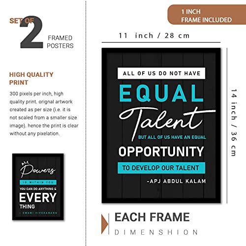 kotart - Frames for Wall Decor - Motivational Photo Frames for Wall Decoration - Quotes Wall Poster with Frame for Room Living Room Set of 4 (Art 3, Small) - Image 2