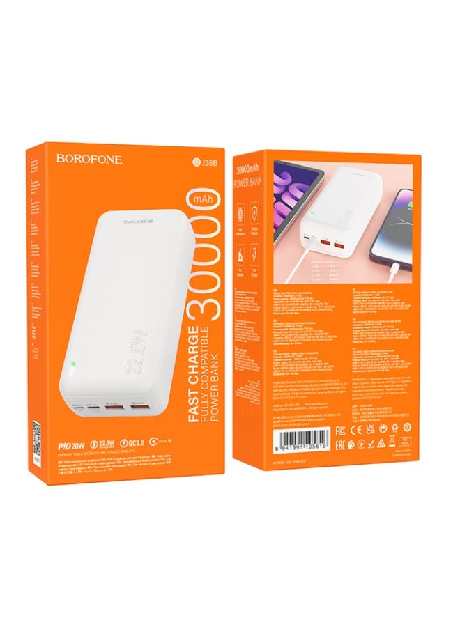 بوروفون BJ38B Power 22.5W+PD20W بنك طاقة متوافق تمامًا (30000 مللي أمبير) - Image 2