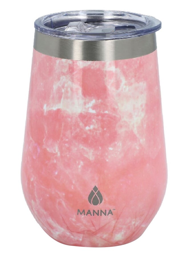 MANNA Double Wall Insulated Tumbler with Sliding Lid Pink 355 ml  - Image 1