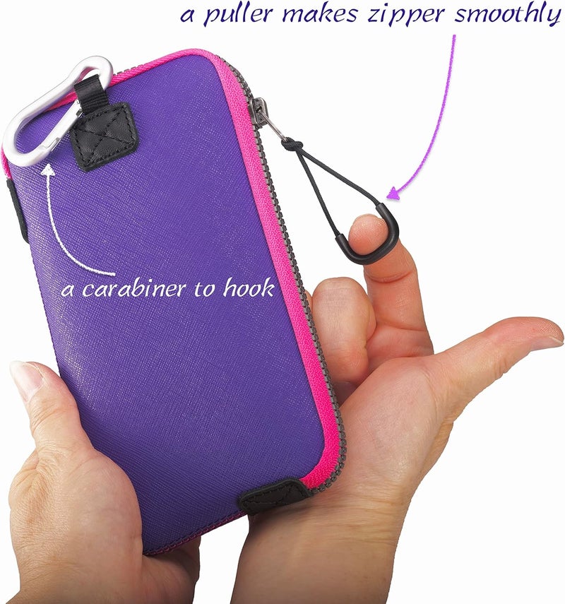 OneJoy Neoprene Phone Pouch, Lightweight Protective Cellphone Sleeve with Large Zipper Opening, Inner Pocket, Thermal Insulated, Durable Cell Phone Carrier for iPhone & Smartphones [ Purple ] - Image 4