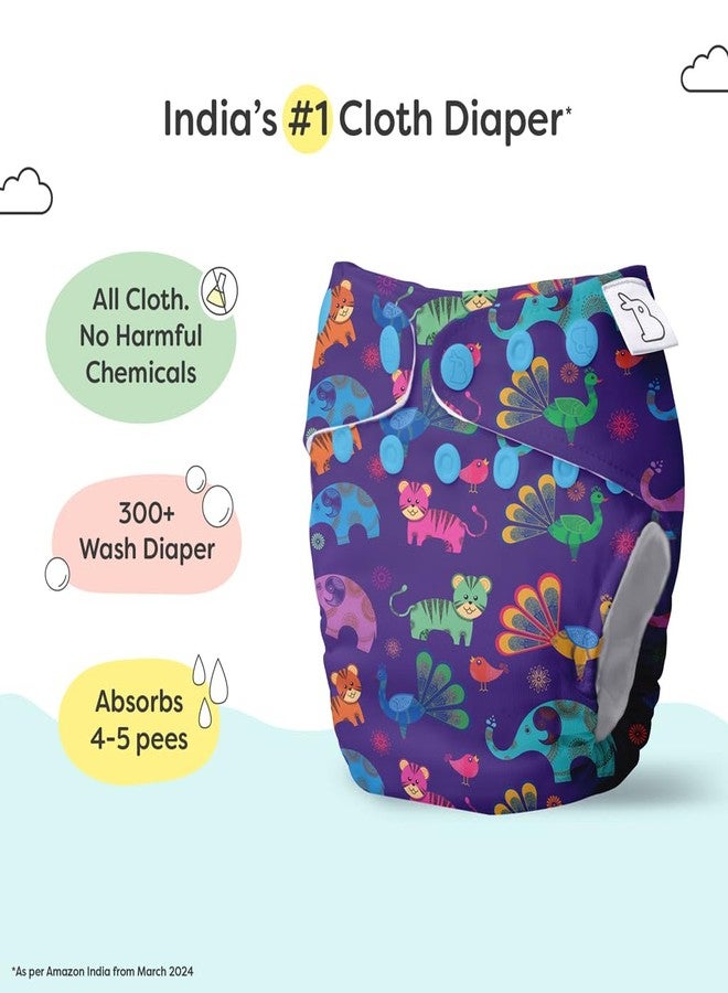 SuperBottoms NEW UNO Freesize Cloth Diaper | Cloth diaper for babies 3M to 3Y | Washable & Reusable cloth diaper | Comes with cloth diaper insert | 1 Diaper and 1 Organic cotton Soaker - Image 2