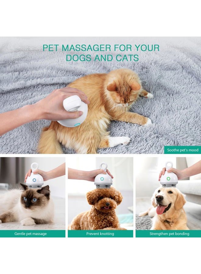 ORIA Electric Head Massager, Pet Massager for Dogs and Cats, Handheld Scalp Massager Tool with 3 Modes, 4 Heads, 84 Nodes, Electric Head Back Scratcher for Stress Relax Deep Clean - Image 2