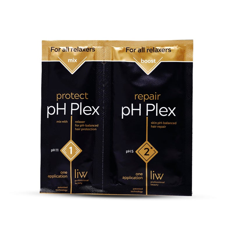 LIW pH Plex Relaxer Steps 1 & 2 Protect & Repair - Hair Care Treatment - Use with Home Hair Relaxer Products - Salon Quality Professional Results at Home - 1 Sachet of Steps 1 & 2 - Image 1