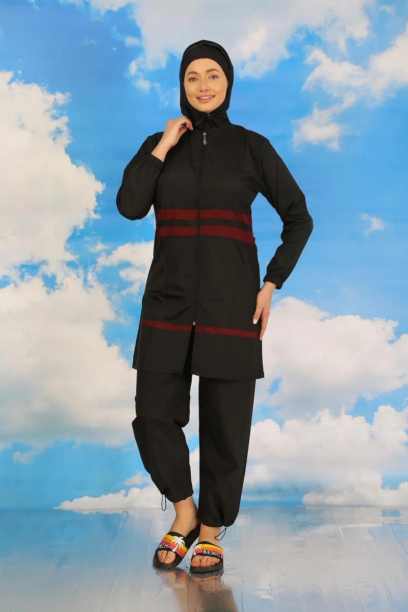 اكبينيز Women's Full Hijab Swimsuit Black 31061