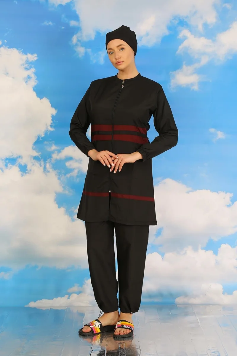 اكبينيز Women's Full Hijab Swimsuit Black 31061