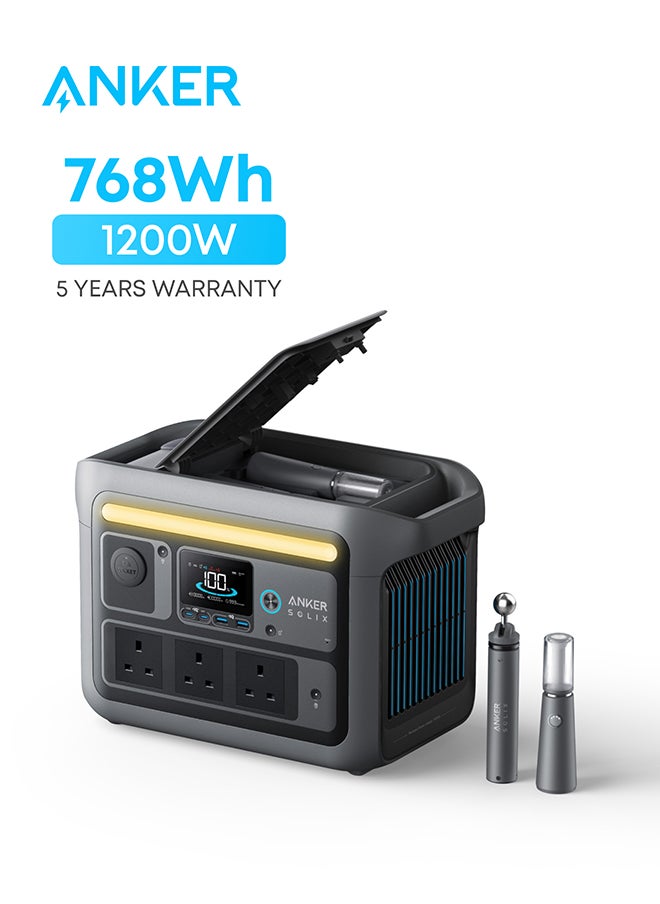 Anker SOLIX C800 Plus Portable Power Station, 1200W (Peak 1600W) Solar Generator with Camping Lights, 768Wh LiFePO4 Battery for Outdoor Camping, RVs, Road Trip, Power Outages (Optional Solar Panel)  - Image 1