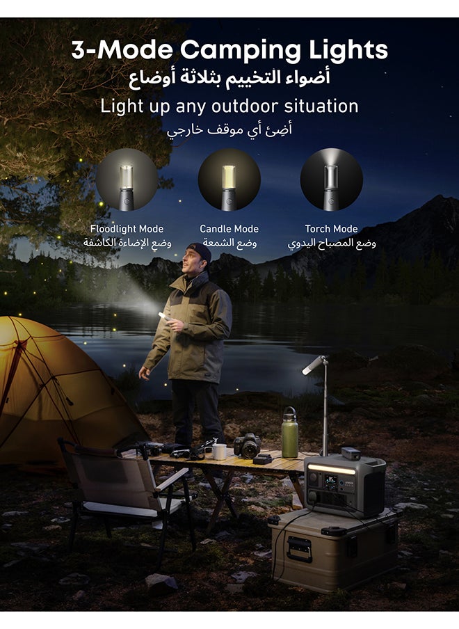 Anker SOLIX C800 Plus Portable Power Station, 1200W (Peak 1600W) Solar Generator with Camping Lights, 768Wh LiFePO4 Battery for Outdoor Camping, RVs, Road Trip, Power Outages (Optional Solar Panel)  - Image 2