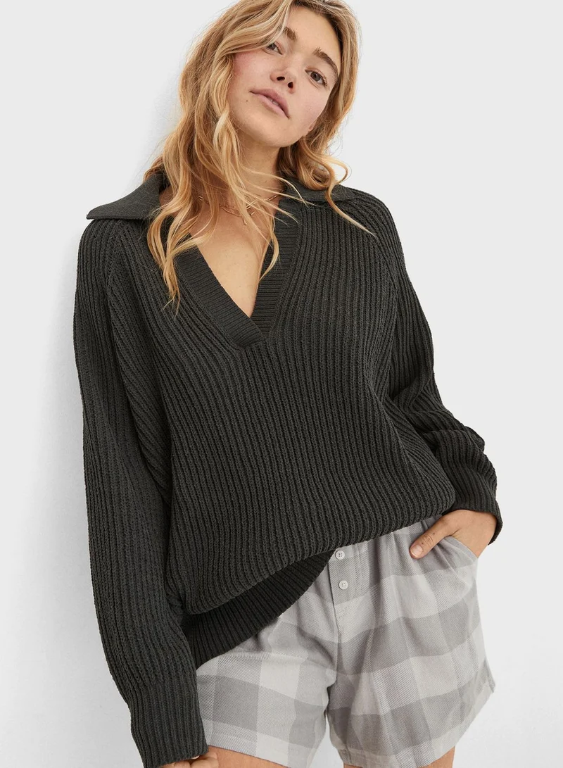 Aerie Quarter Zippered Sweater