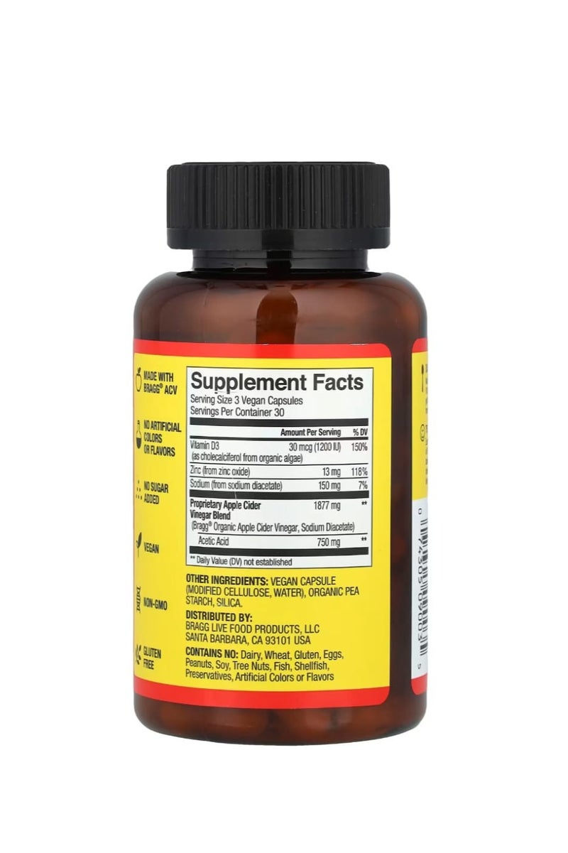 Bragg Apple Cider Vinegar 90 Capsules - Image 2