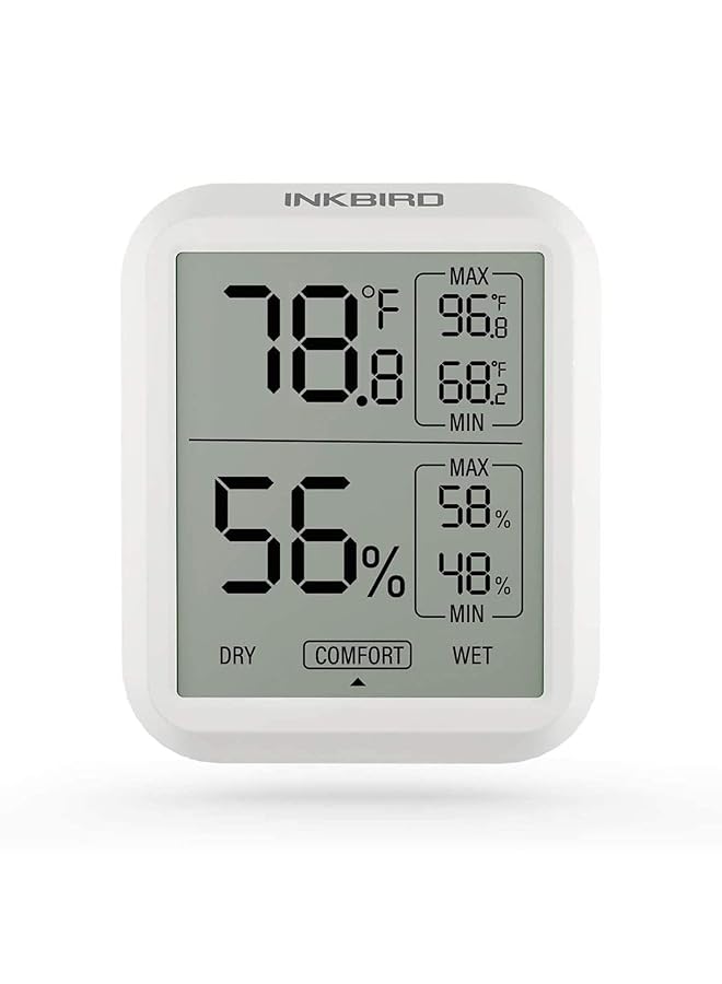 إيروريكس مقياس حرارة رقمي Ith 20 لقياس الرطوبة في الغرفة الداخلية ومقياس درجة الحرارة والرطوبة ومقياس الرطوبة ومقياس مراقبة الجيتار والثلاجة والزواحف والنباتات العصارية - Image 1