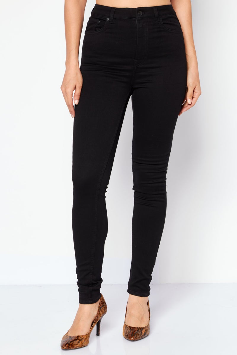 Weekday جينز دنيم ضيق للنساء، أسود - Image 1
