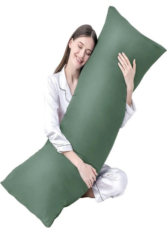 H B MSALA (DEVICE) Large Body Pillow Insert- Breathable Full Body Pillow for Side Sleeper - Soft Long Bed Pillow for Adults - 20 x 54 inch (Dark Green) - Image 2
