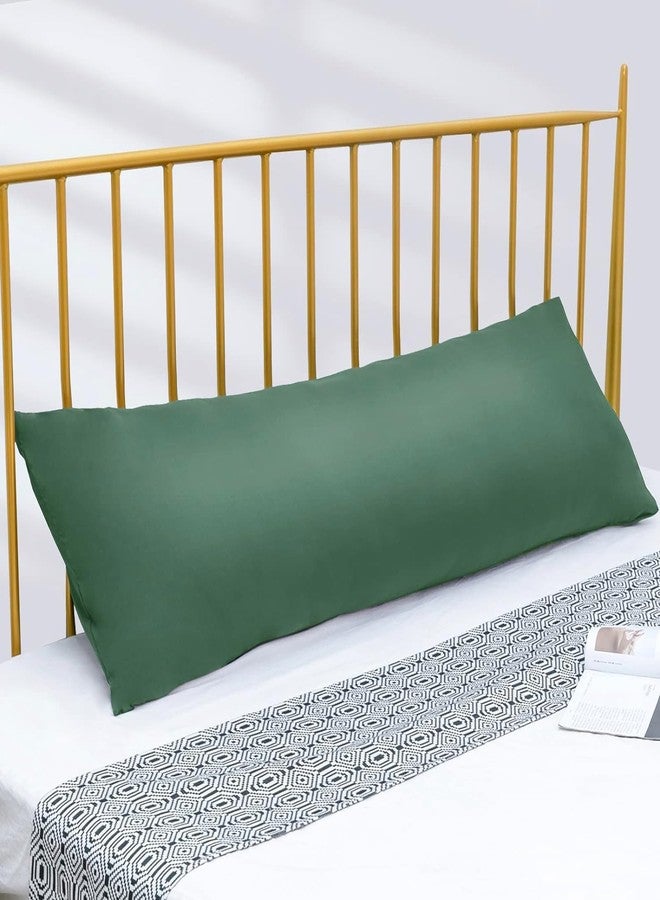 H B MSALA (DEVICE) Large Body Pillow Insert- Breathable Full Body Pillow for Side Sleeper - Soft Long Bed Pillow for Adults - 20 x 54 inch (Dark Green) - Image 1