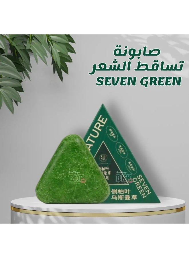 Seven Green Nature Seven Original Hair Growth Soap for Thickening Hair and Removing Dandruff - 120g. A natural formula rich in more than 12 types of herbs and carefully selected plant extracts. - Image 1