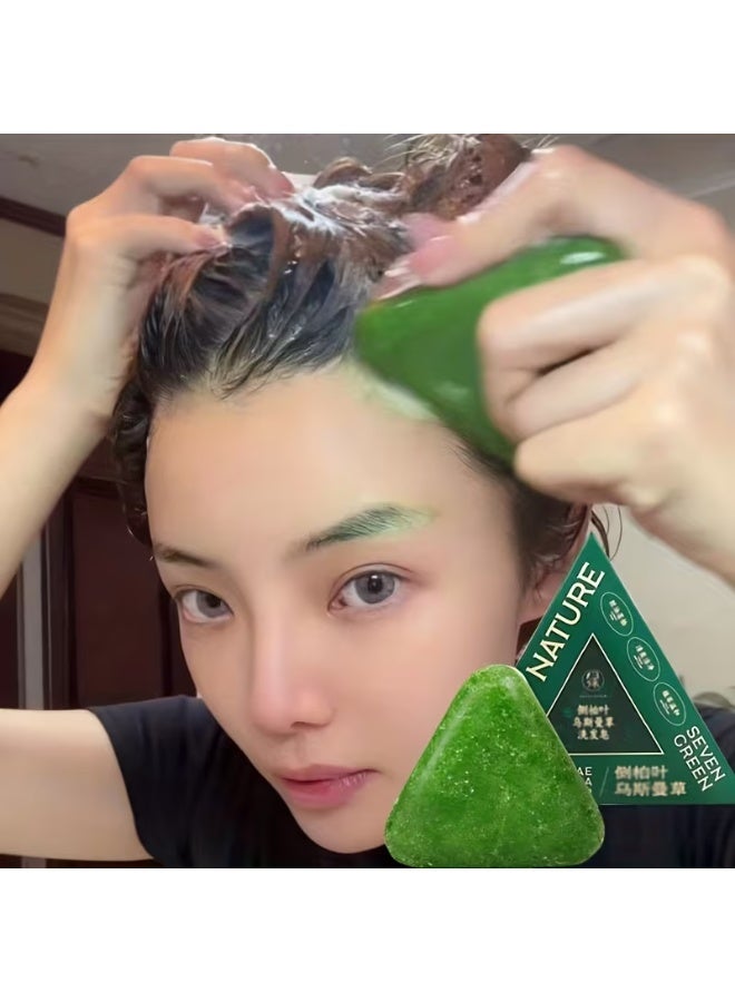 Seven Green Nature Seven Original Hair Growth Soap for Thickening Hair and Removing Dandruff - 120g. A natural formula rich in more than 12 types of herbs and carefully selected plant extracts. - Image 4