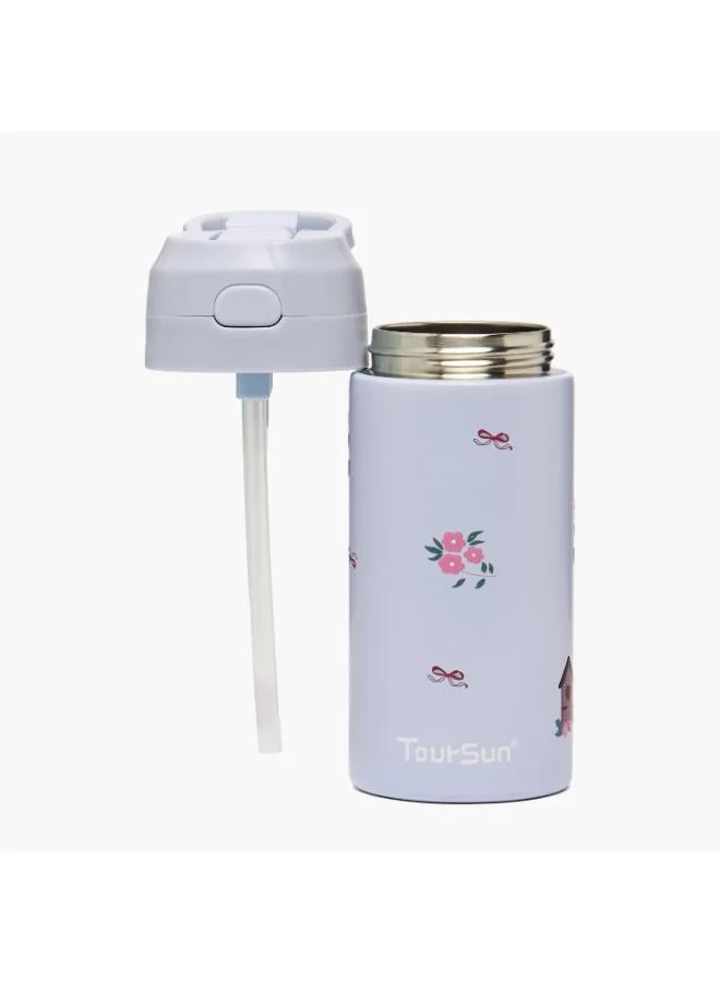 تورسون Toursun Printed Water Bottle with Straw - 320 ml