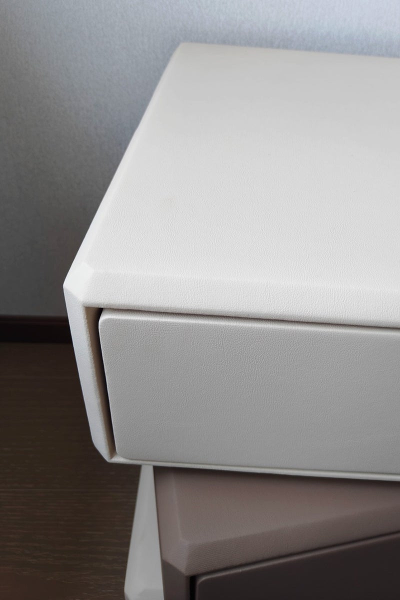 Merry Moments Rotatable Modern Bedside Table Minimalist Nightsatnds Multifunction Nightstand for Bedroom Living Room with 3 Drawers Multi Colour H50xL48xD40 cm （Fully Assembled) - Image 5