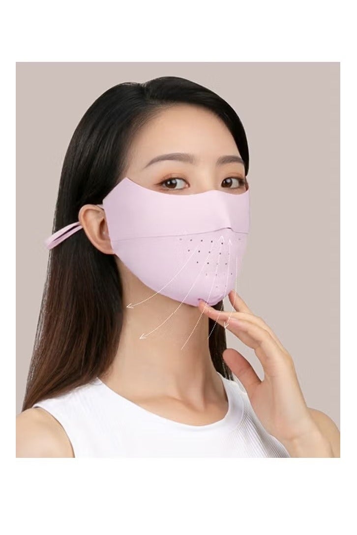 5 Pcs Breathable Ice Silk Face Masks Set, Dust Proof Sun Protection Fabric Face Covering (Black+Pink+Blue+Gray) - Image 5