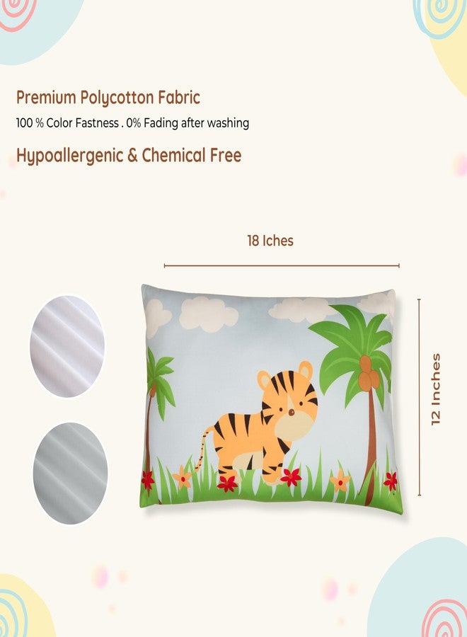 NEW COMERS® Cotton Baby Pillow, TC-150/300 with Super Soft Imported Fabric, 1 Month to 5 Year Kids, Animal & Cartoon Prints, Kids Pillows for Sleep,Bed Set,Head Shaping,Neck Support-12x18-208 - Image 2