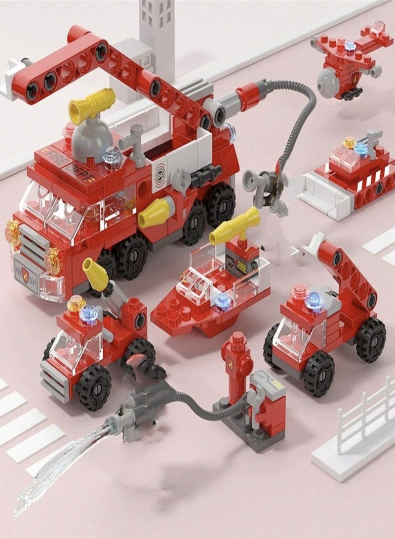 Truck Fire Toy Assembly 6-in-1 Set, For Developing Motor Skills