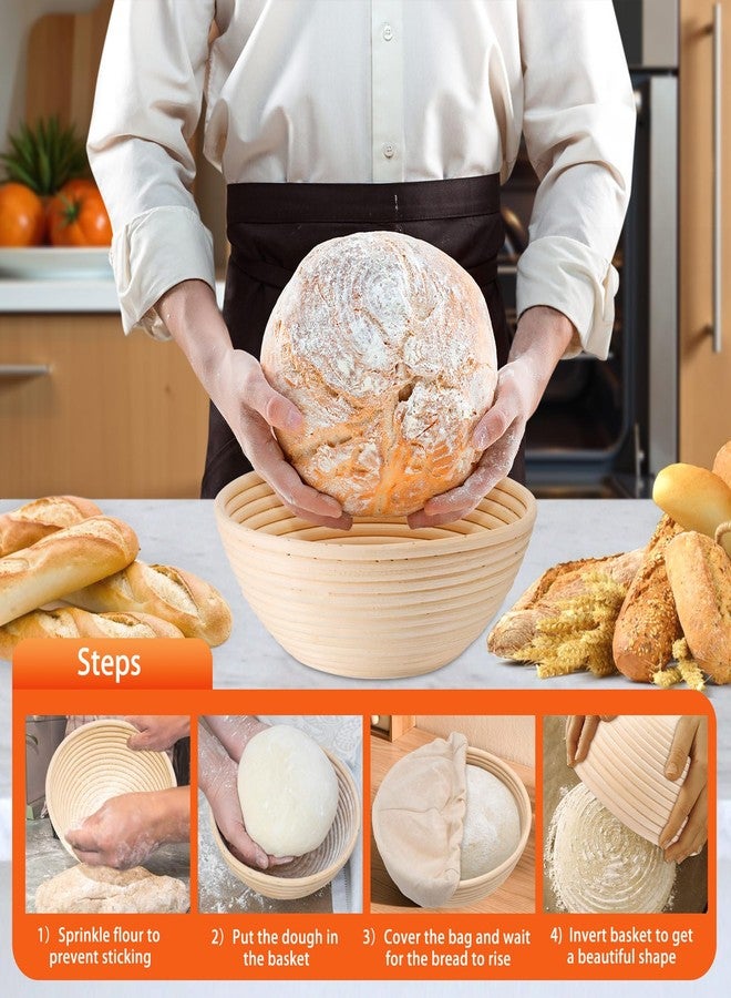 P&P CHEF سلة تخمير العجين من بي آند بي شيف، مقاس 9 بوصات، قطعتان - Image 3