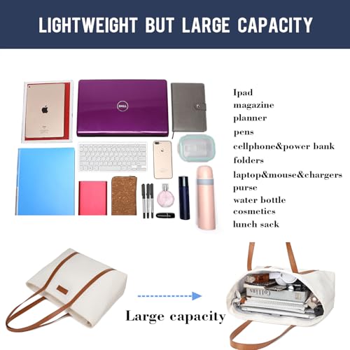 BUG Lightweight Women Laptop Tote Bag for Work, Casual Handbag for Travel Beach College Teacher - Image 4