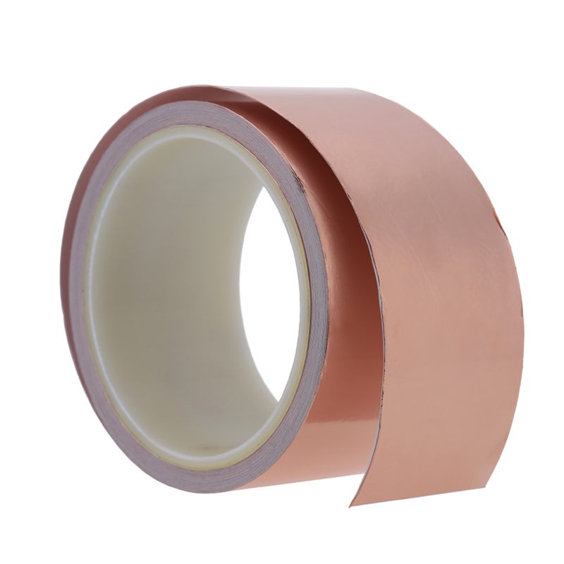 Copper Foil Tape Single Conductive Adhesive - Non-Oxidation Strong Adhesion EMI Shielding Tape for Electric Guitar Home Electronics DIY Projects - Image 1