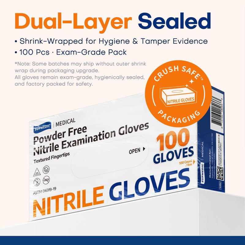 Supmedic Nitrile Exam Glove, 3.5 mil Disposable Medical Gloves Powder-Free Latex-Free Food Safe Cleaning Cooking,1000 pcs Blue (Medium) - Image 5