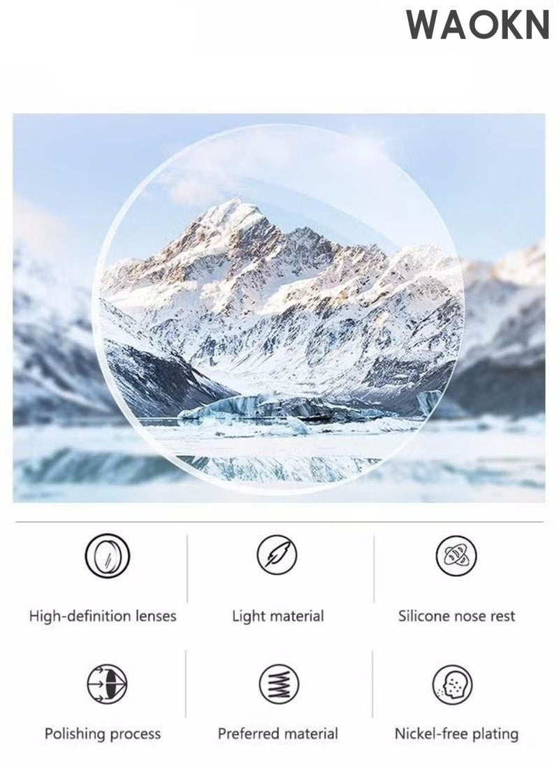 WAOKN Anti Blue Light Glasses for Men Women ,Metal Reading Gaming Glasses Blue Light Blocking Eye Glasses Clear Lens Hexagon Frame TV Computer Eyeglasses,Anti Eyestrain, alloy material,Unisex,UV Protection. - Image 3