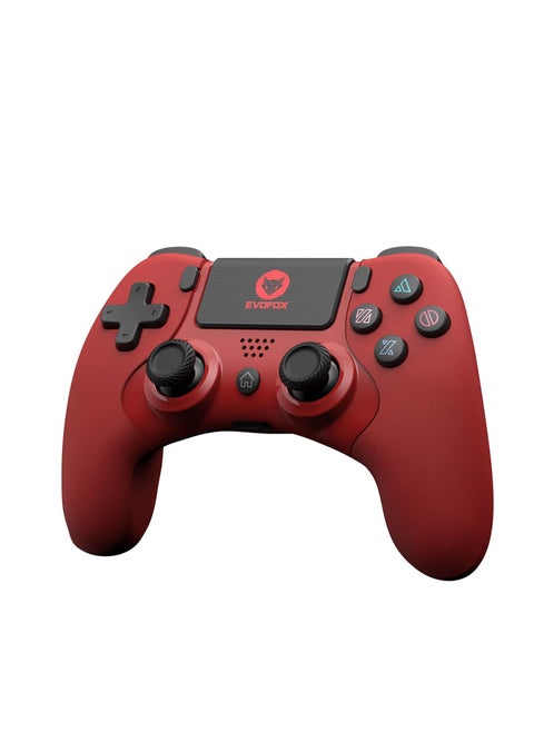 EvoFox Elite Play Wireless Controller for PS4 iPad and iPhones with Dual Vibration Bluetooth Connection 6 axis Gyro Sensor and 10 Hrs Gameplay Red